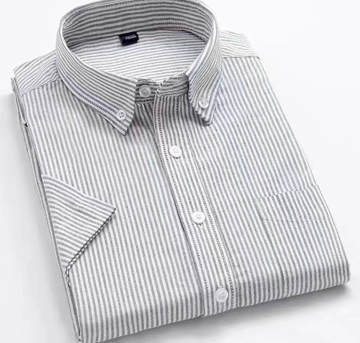 Men's Color-Block Striped Cotton Shirt