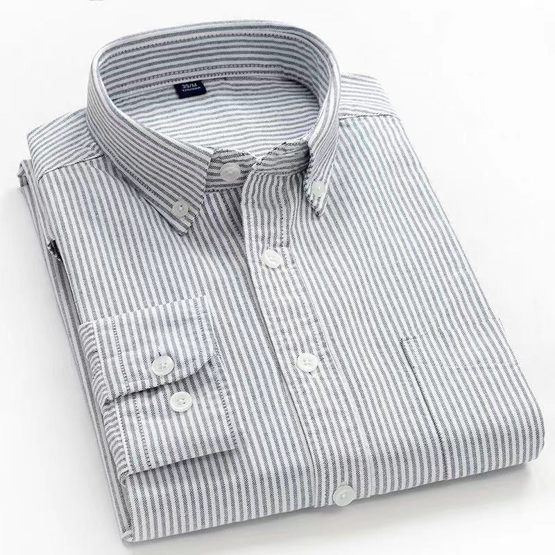 Men's Color-Block Striped Cotton Shirt