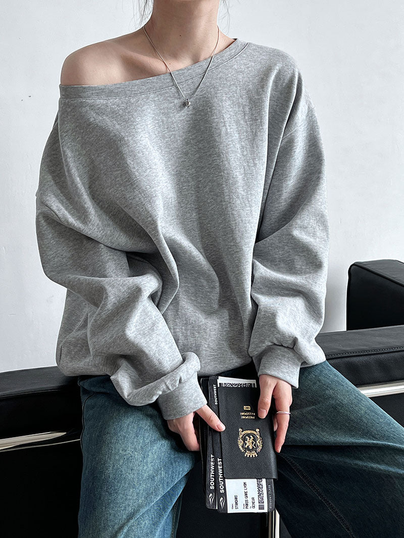 Women's Oversized Off-Shoulder Sweatshirt
