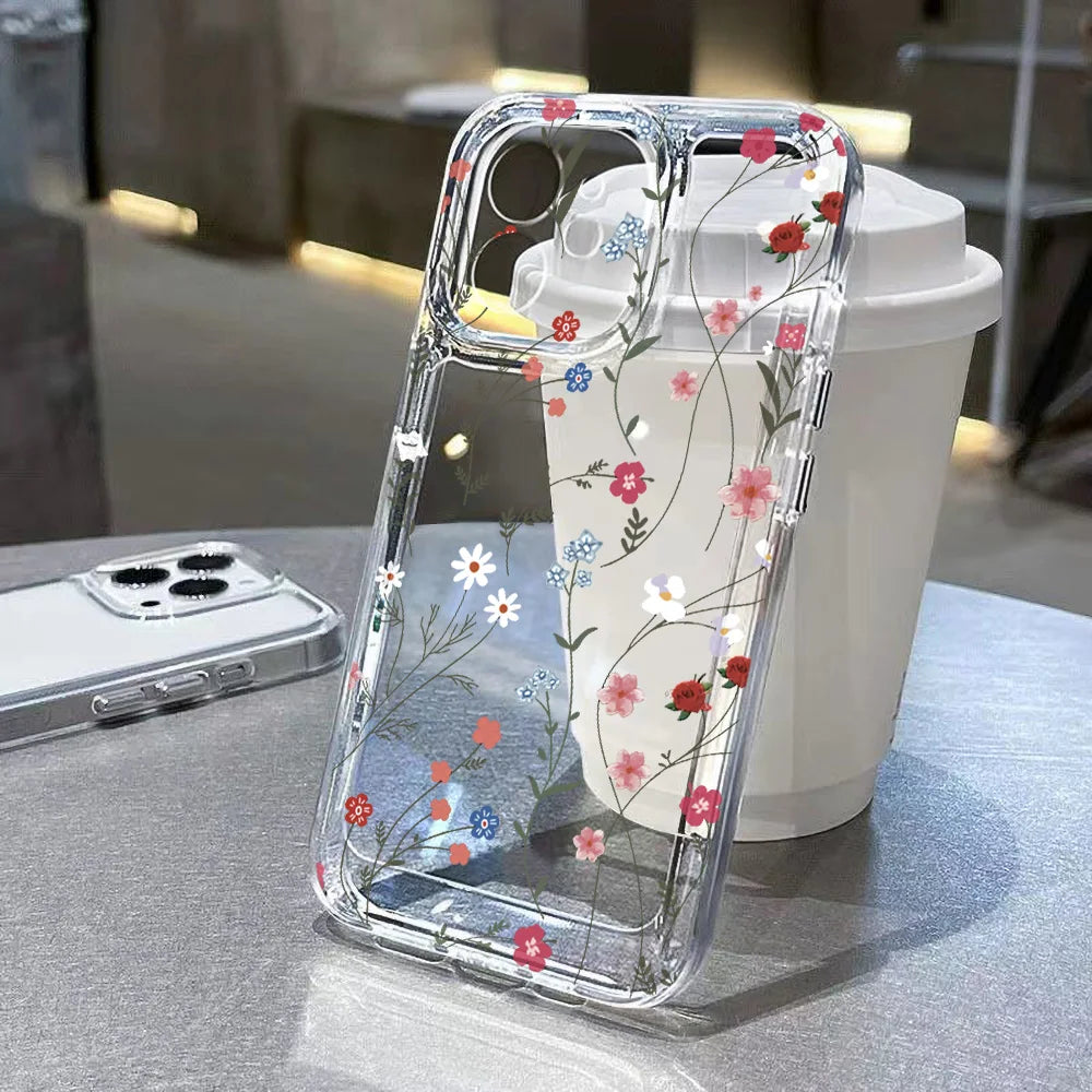 Vintage Floral Clear TPU iPhone Case