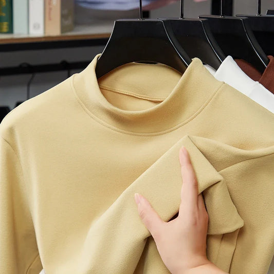 Men's Fleece-Lined Thermal Mock Neck Shirt