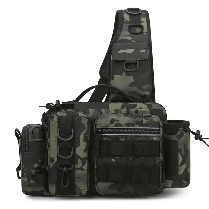 Fishing Tackle Backpack with Rod Holder