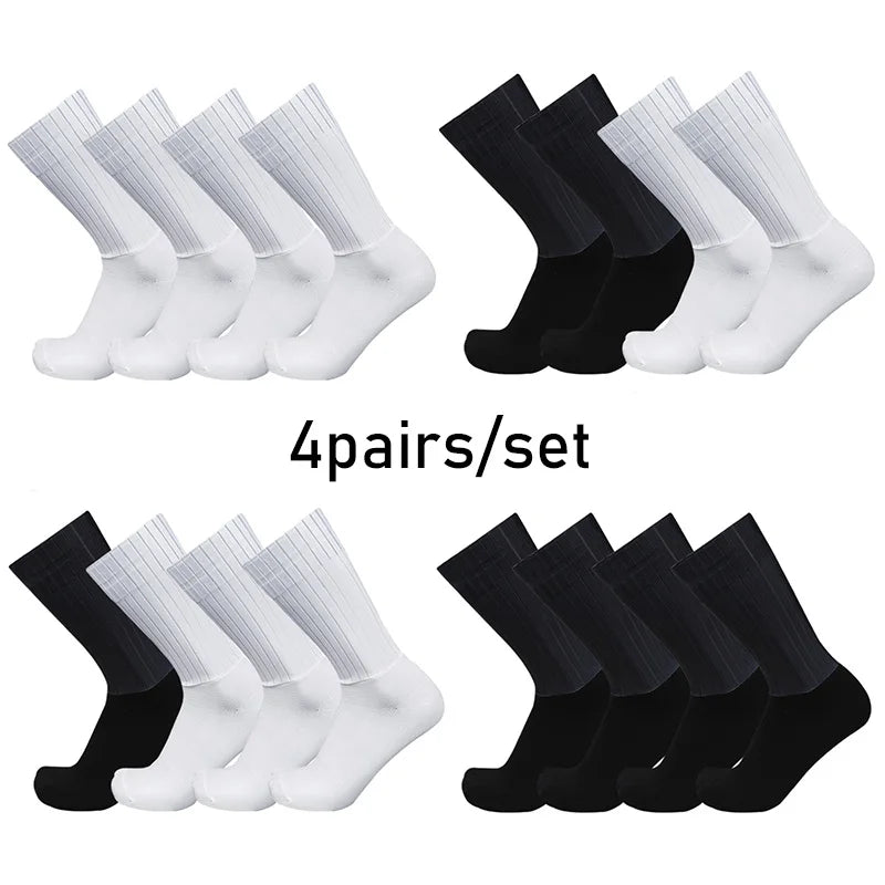 Non-Slip Cycling Sports Socks – 4 Pairs
