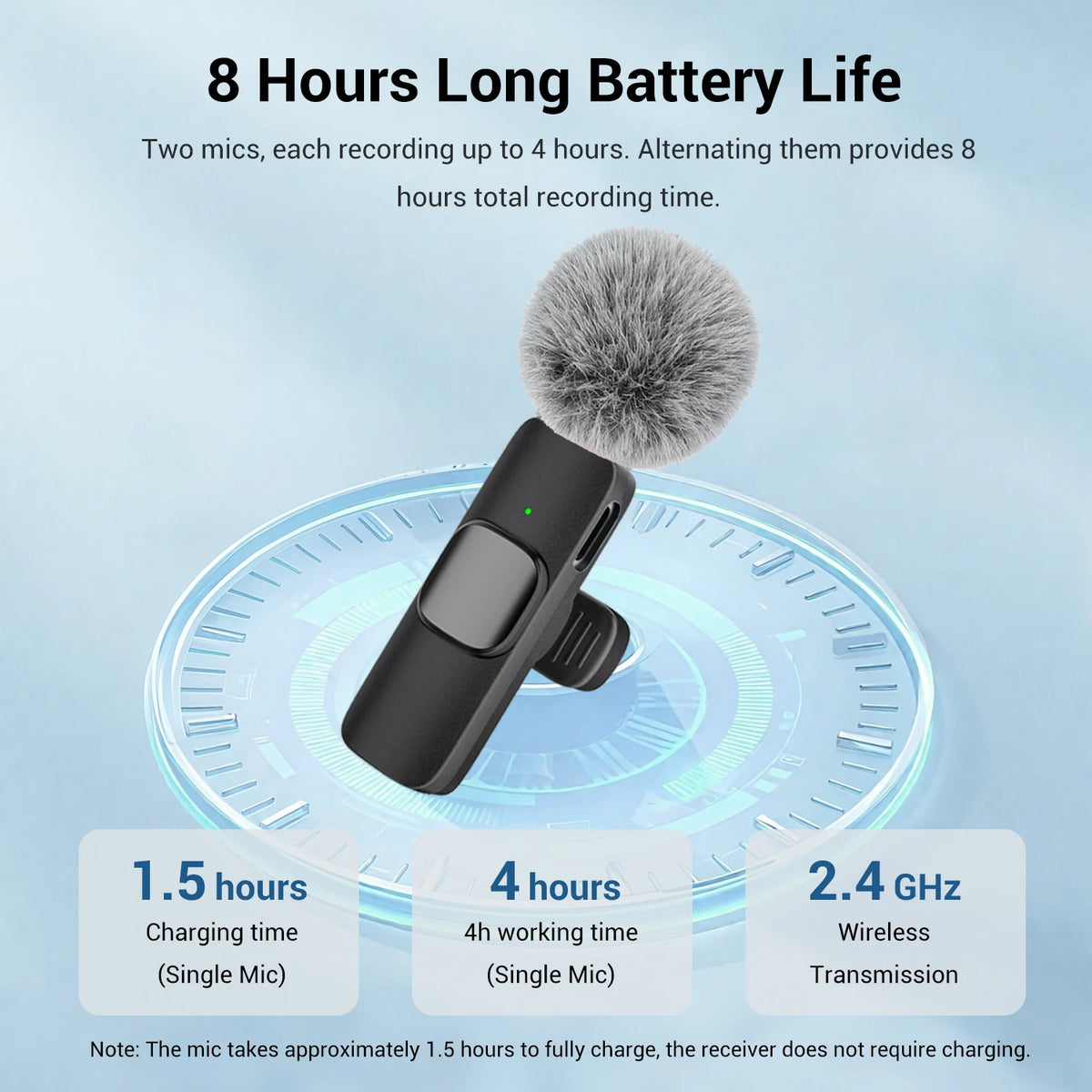 Wireless Lavalier Microphone with USB-C