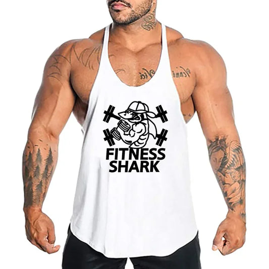 Men's Y-Back Cotton Gym Tank Top