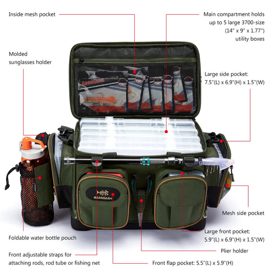 BASSDASH Waterproof Fishing Tackle Bag