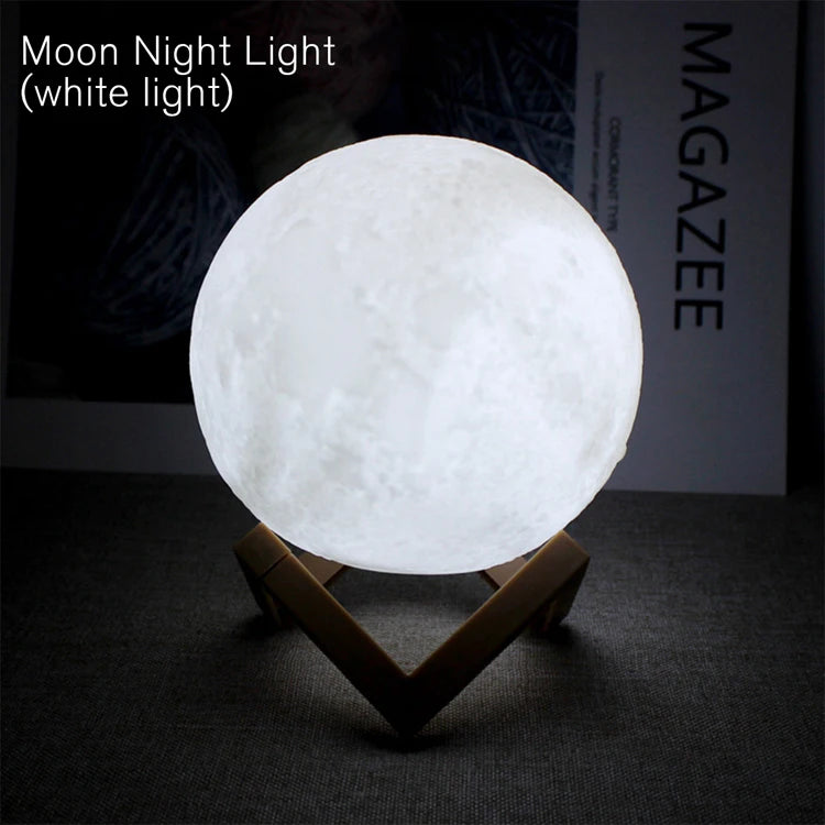 LED Moon Night Light with Stand