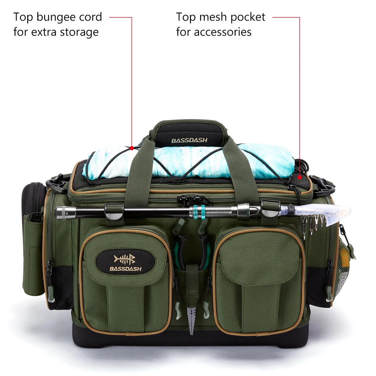BASSDASH Waterproof Fishing Tackle Bag
