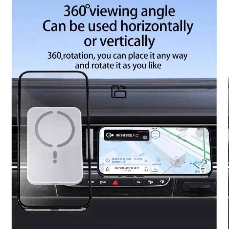 Magnetic MagSafe Wireless Car Charger & Phone Holder