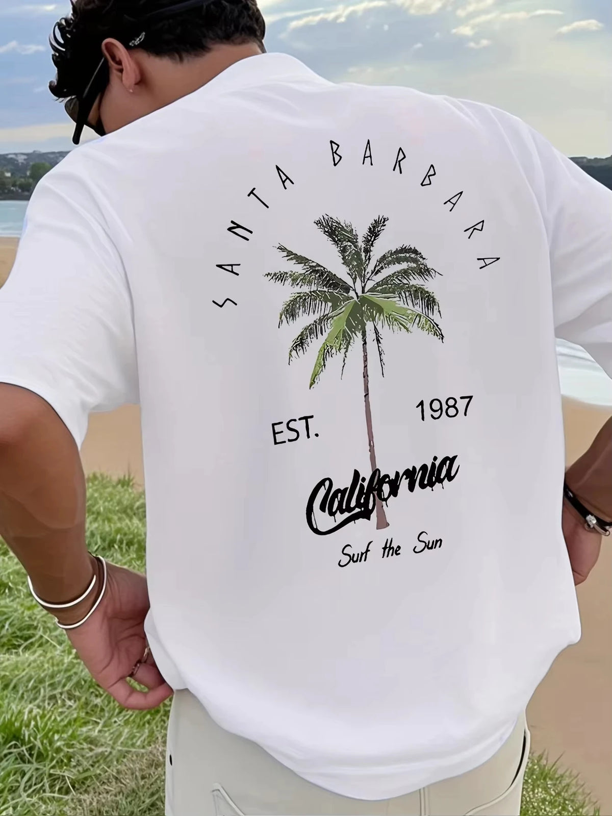 Men's Tropical Coconut Tree Graphic T-Shirt