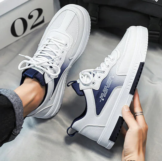 Unisex White & Blue Chunky Sneakers