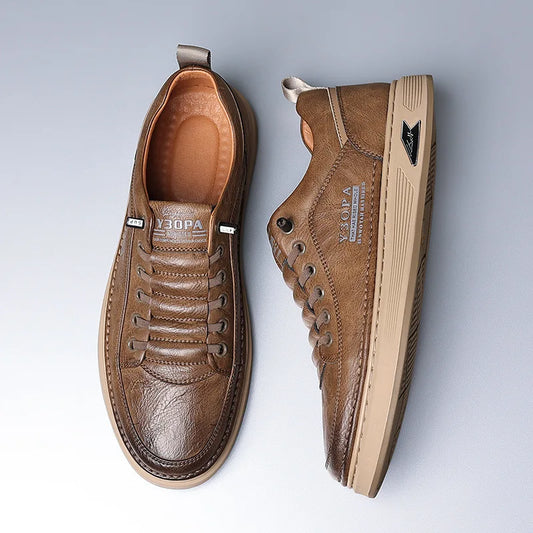 Men's Genuine Leather Casual Sneakers