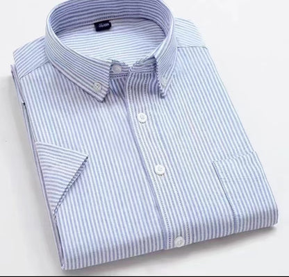 Men's Color-Block Striped Cotton Shirt