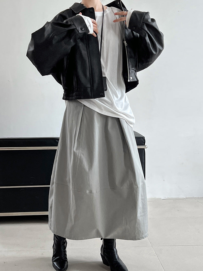 Women's Oversized Faux Leather Biker Jacket