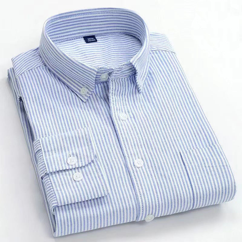 Men's Color-Block Striped Cotton Shirt