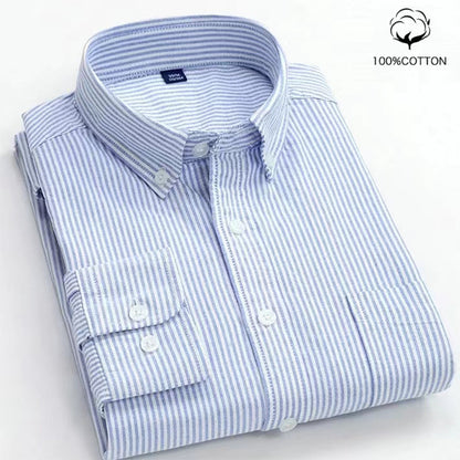 Men's Color-Block Striped Cotton Shirt