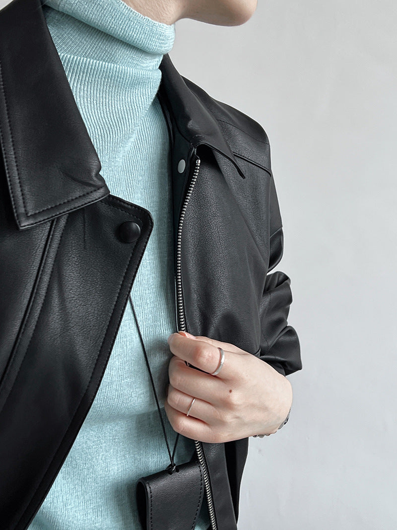 Women's Oversized Faux Leather Biker Jacket