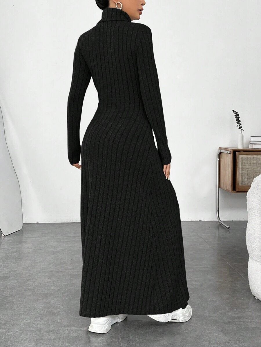 Women's Slim-Fit Turtleneck Sweater Dress