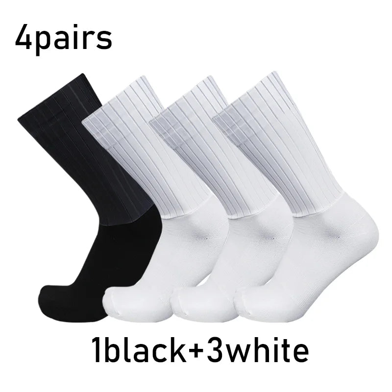 Non-Slip Cycling Sports Socks – 4 Pairs