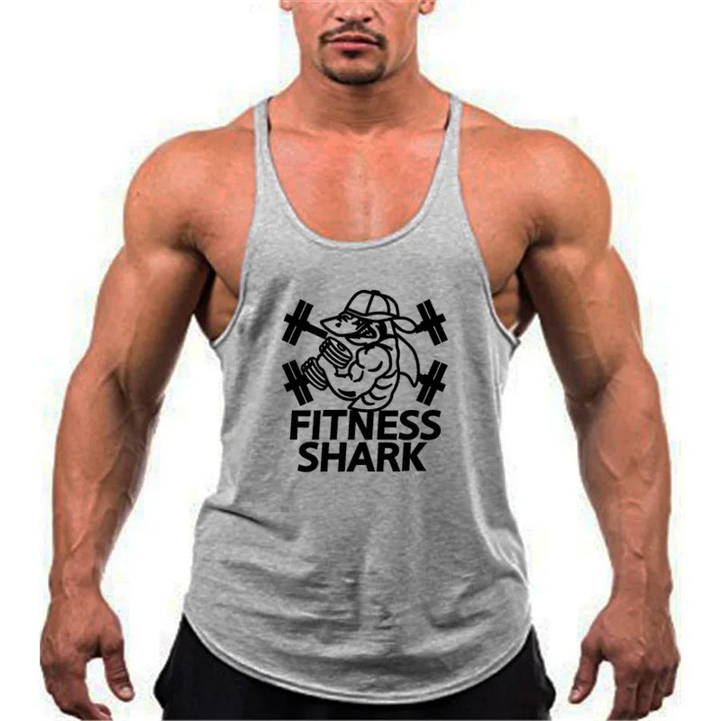 Men's Y-Back Cotton Gym Tank Top