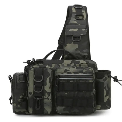 Fishing Tackle Backpack with Rod Holder