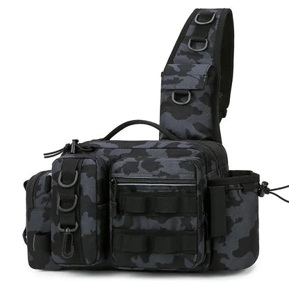 Fishing Tackle Backpack with Rod Holder