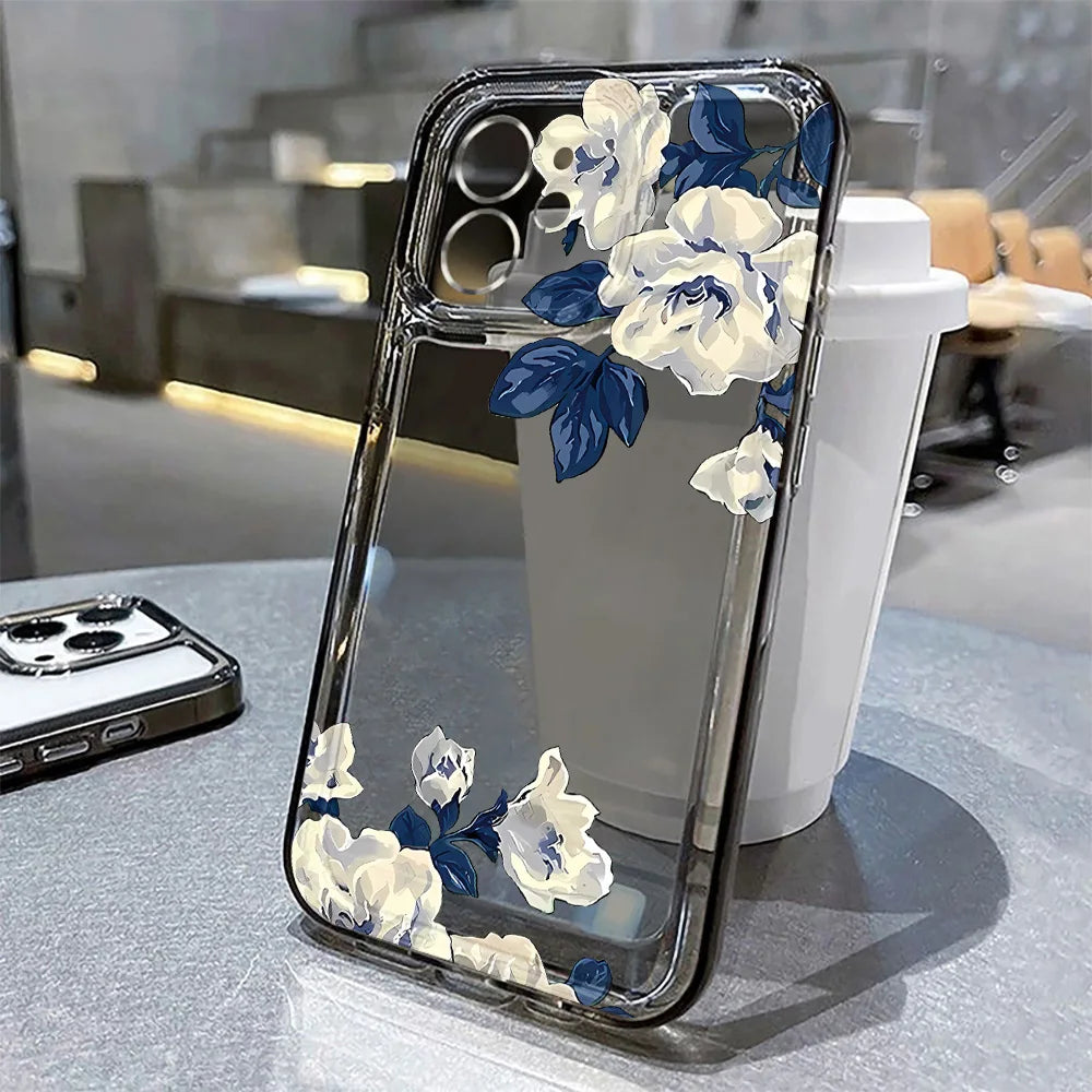 Vintage Floral Clear TPU iPhone Case