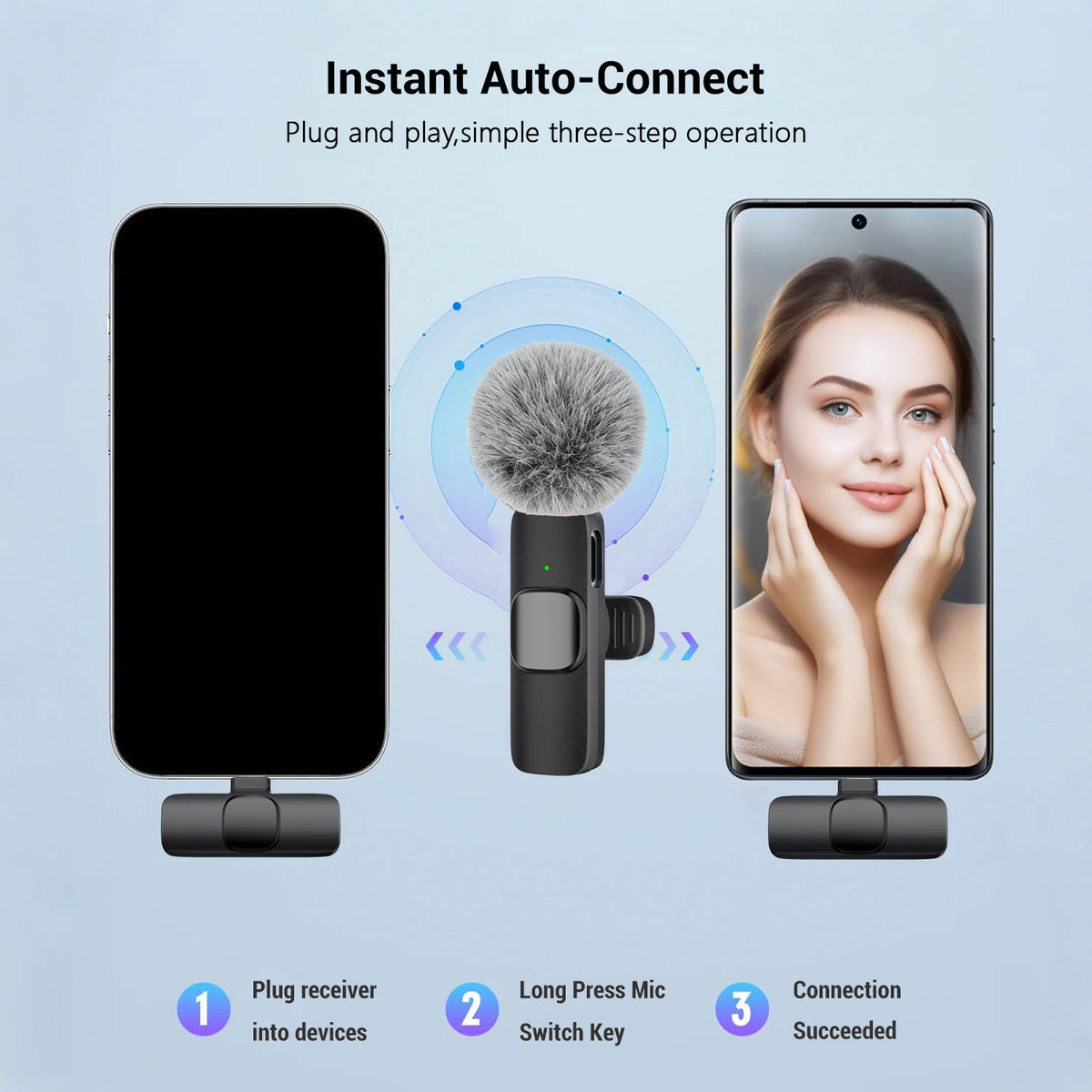 Wireless Lavalier Microphone with USB-C