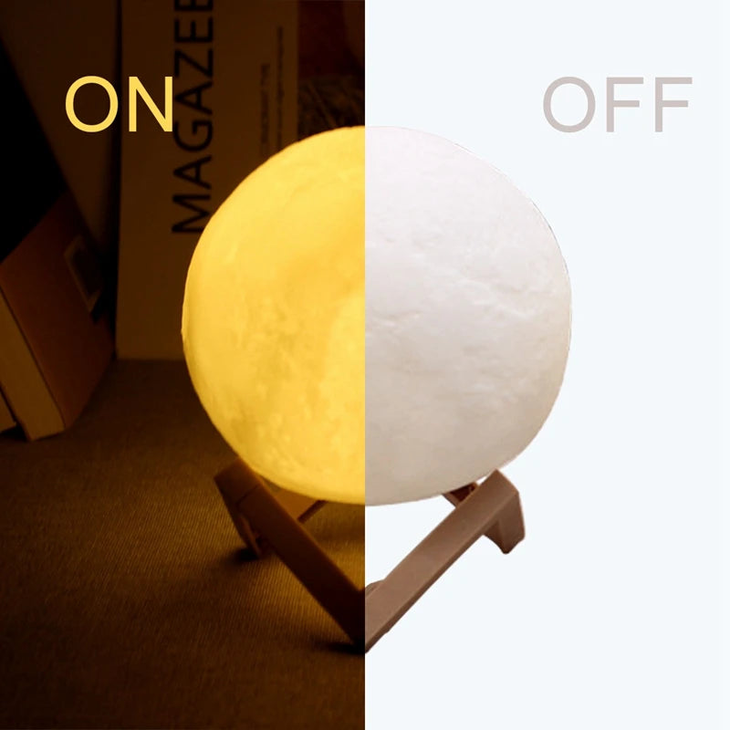 LED Moon Night Light with Stand