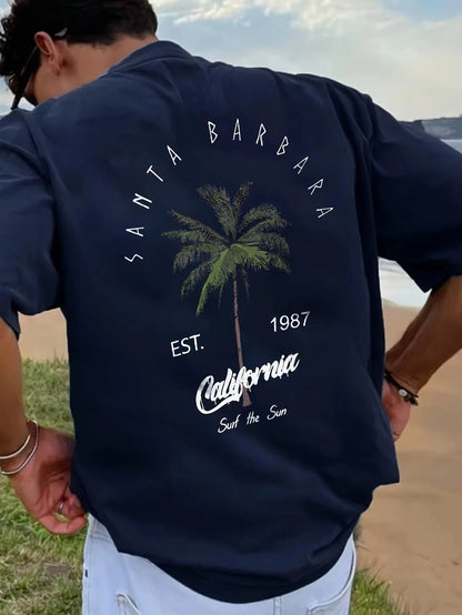 Men's Tropical Coconut Tree Graphic T-Shirt