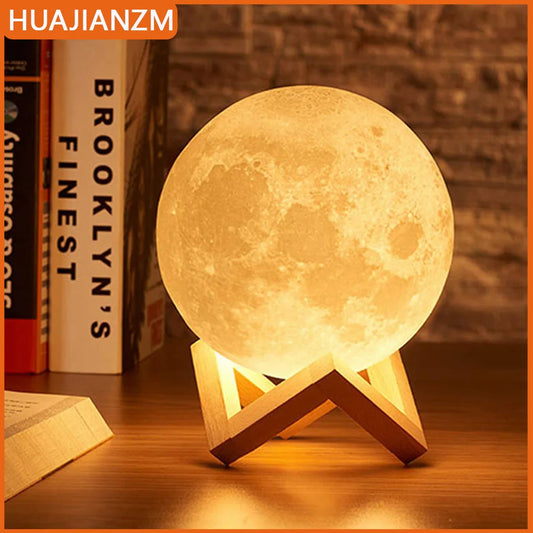LED Moon Night Light with Stand