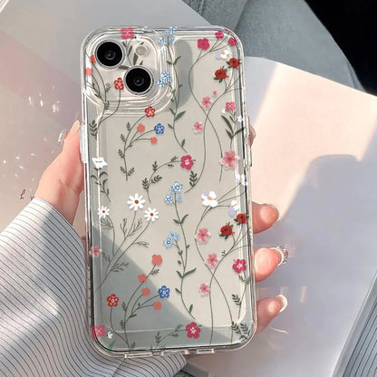 Vintage Floral Clear TPU iPhone Case