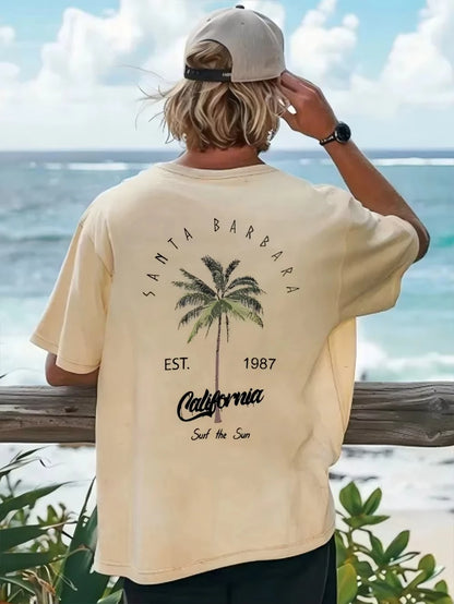 Men's Tropical Coconut Tree Graphic T-Shirt