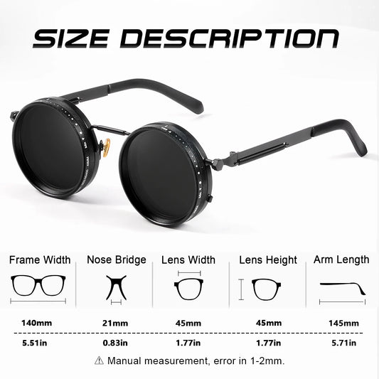 CRIXALIS Polarized Retro Round Sunglasses