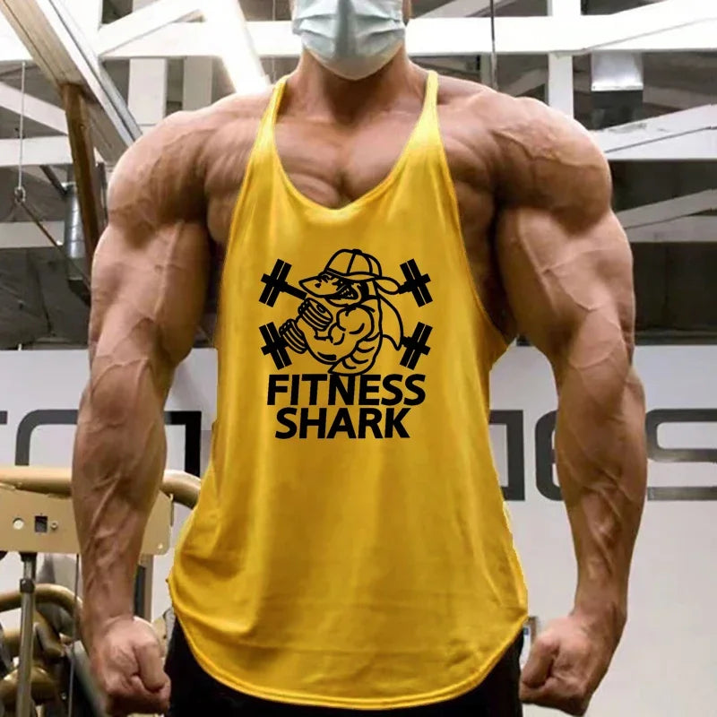 Men's Y-Back Cotton Gym Tank Top