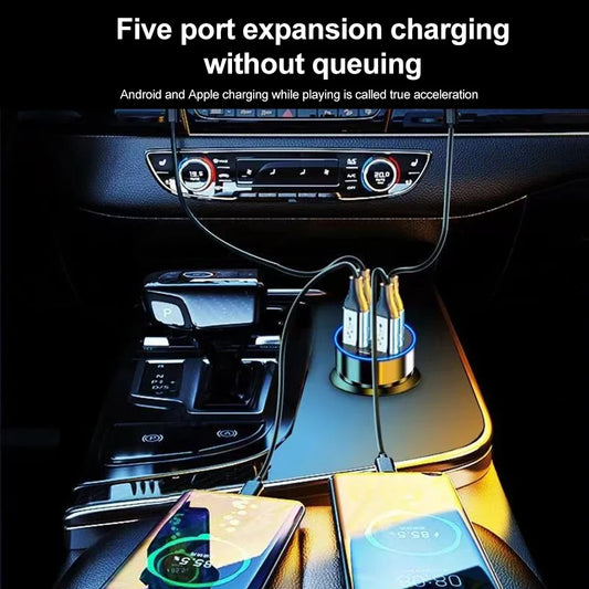 250W Multi-Port Car Charger with Digital Display