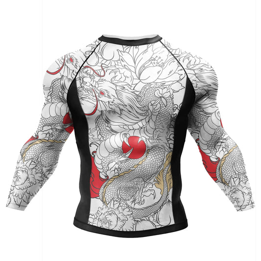 Men's Tattoo Print Compression Rash Guard