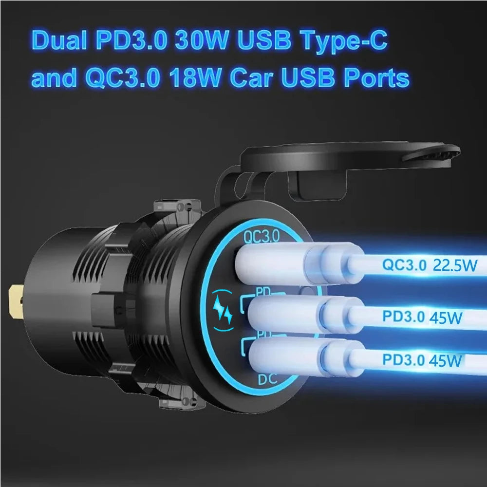112W Dual Fast Car Charger – PD & QC 3.0