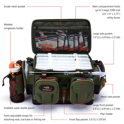 BASSDASH Waterproof Fishing Tackle Bag