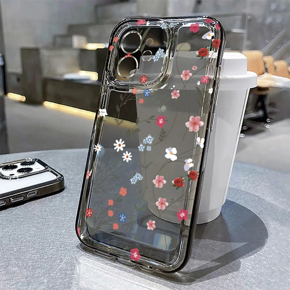 Vintage Floral Clear TPU iPhone Case