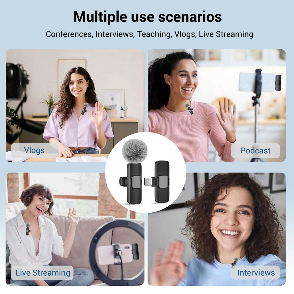 Wireless Lavalier Microphone with USB-C