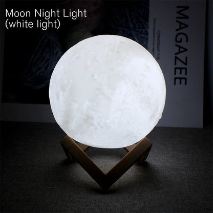 LED Moon Night Light with Stand