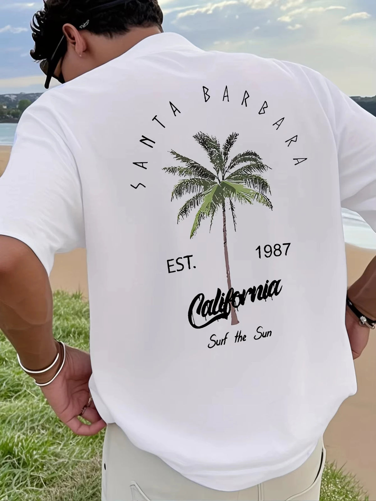 Men's Tropical Coconut Tree Graphic T-Shirt