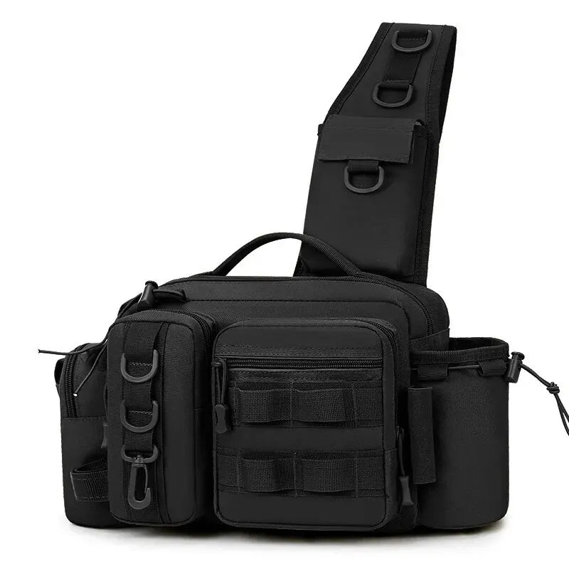 Fishing Tackle Backpack with Rod Holder