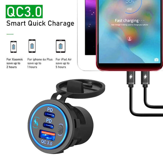 112W Dual Fast Car Charger – PD & QC 3.0
