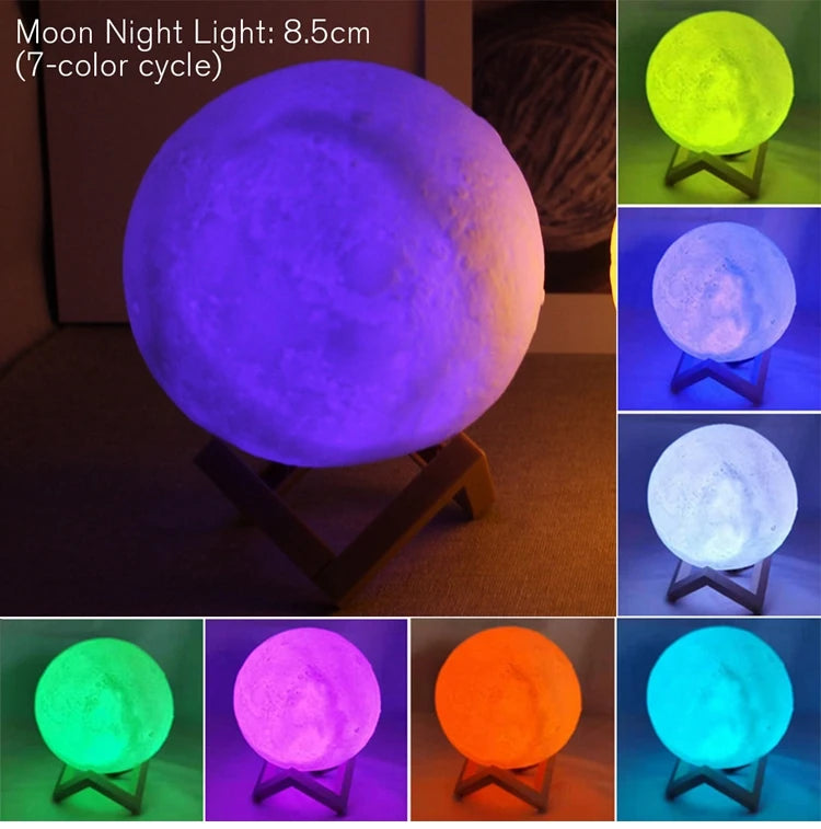 LED Moon Night Light with Stand