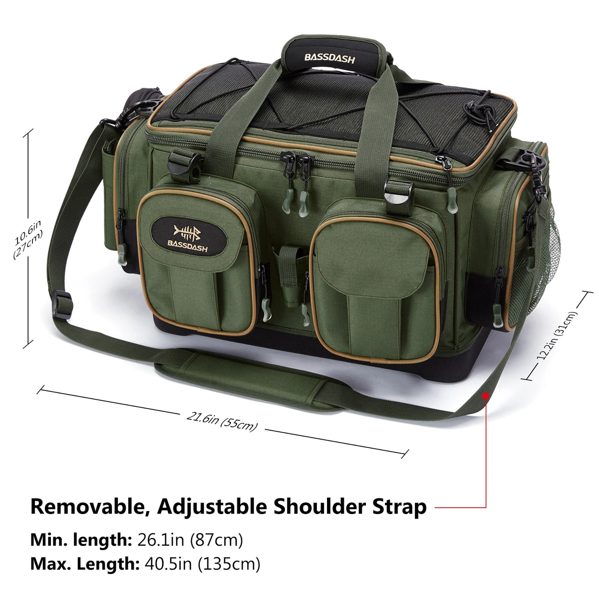 BASSDASH Waterproof Fishing Tackle Bag