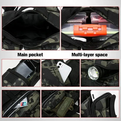 Fishing Tackle Backpack with Rod Holder